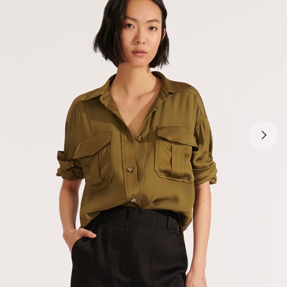 Veronica Beard Ainsley Green Blouse Womens Sz 12